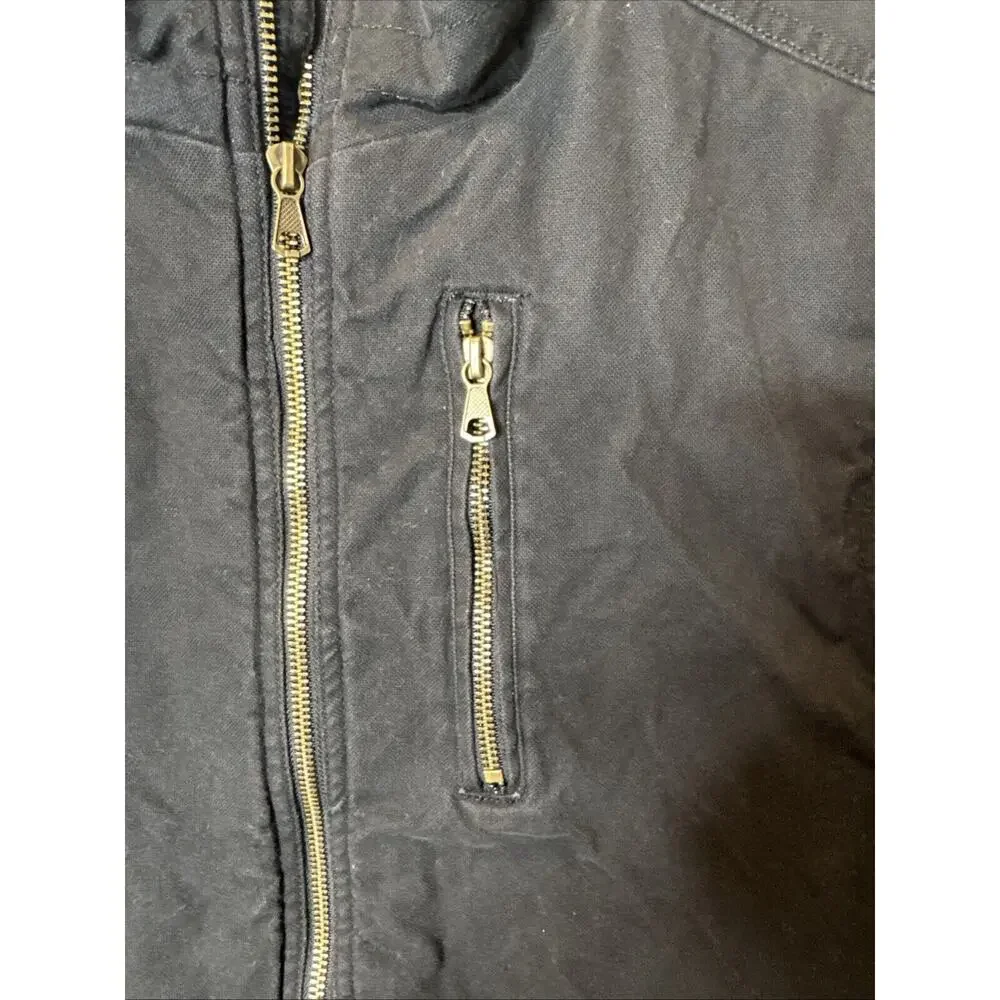 Genuine Dickies Mens Sherpa Vest Jacket Full Zip Up 100% Cotton Pockets Black XL